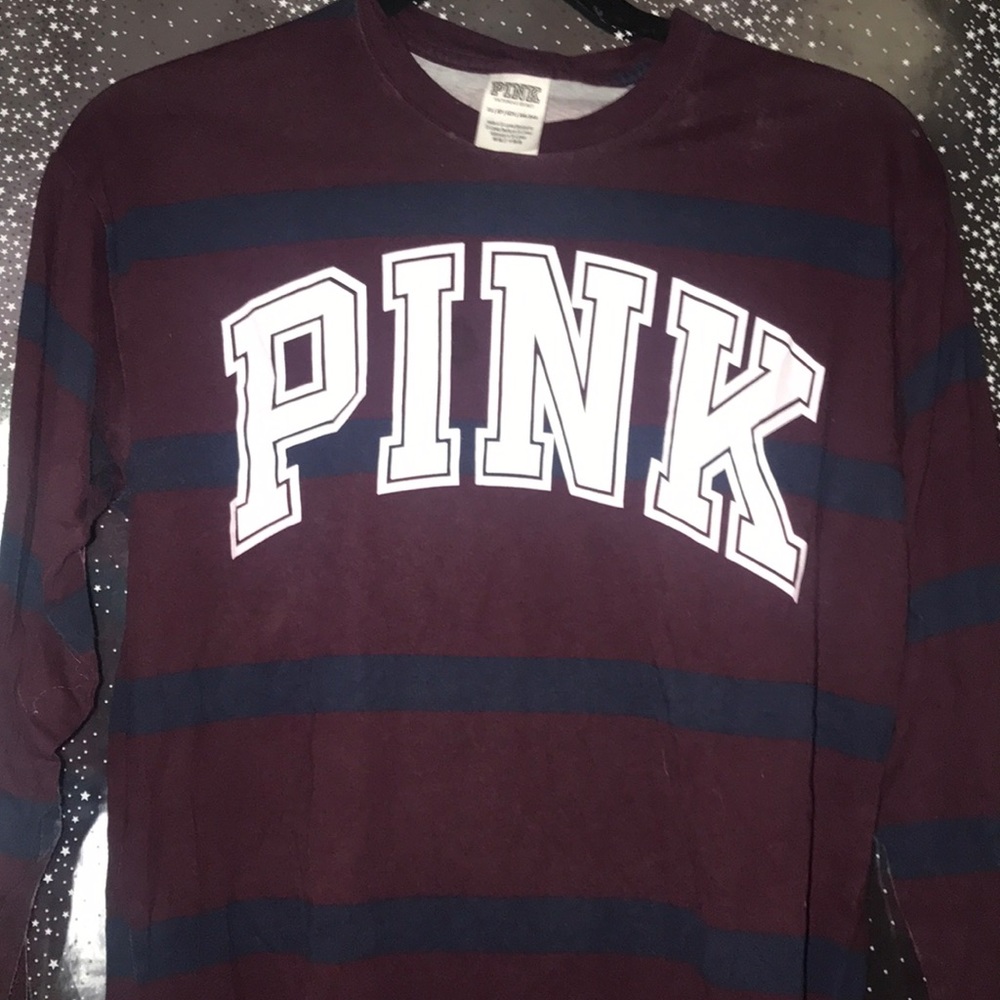 PINK VICTORIA SECRET LOGO LONG SLEEVE